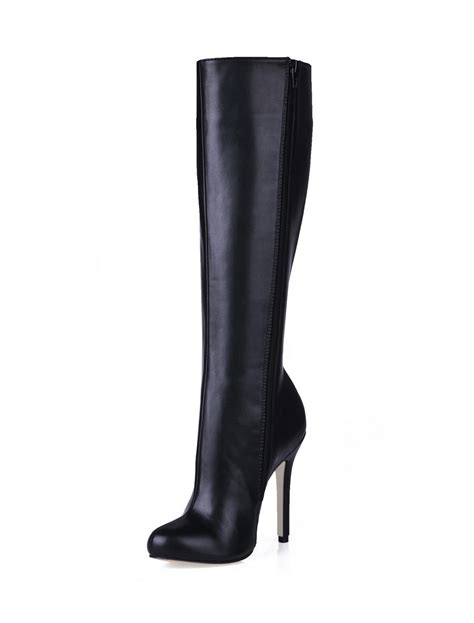 Sale Black High Boots No Heel In Stock