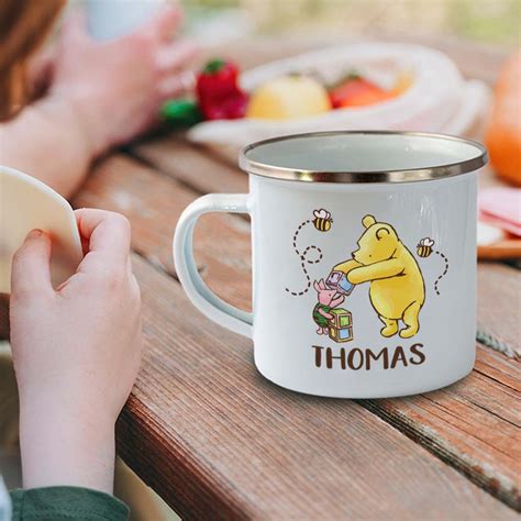 Personalised Classic Winnie the Pooh Enamel Camping Mug Gifts for Kids ...