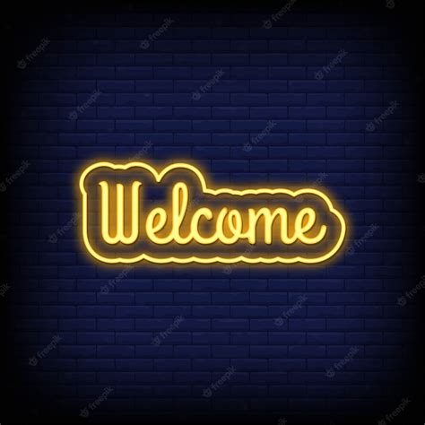 Premium Vector | Welcome neon sign text