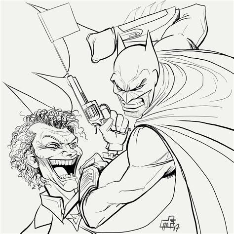 Batman And Joker Fighting Drawing