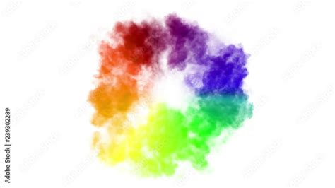 Abstract Multicolored Shockwave Smoke Background/ 4k animation of a colorful rainbow shockwave ...