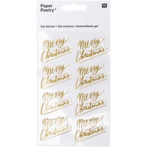 Paper Poetry Gelstickers Merry Christmas Oleastre