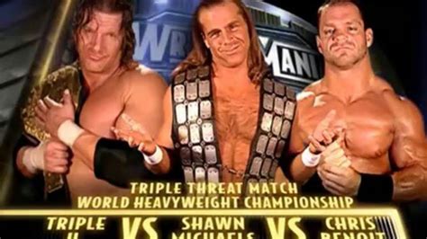 Wwe K Triple H Vs Shawn Michaels Vs Chris Benoit Wrestlemania