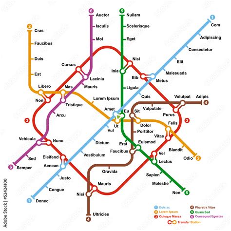 fictional metro map vector illustration stock vector adobe stock