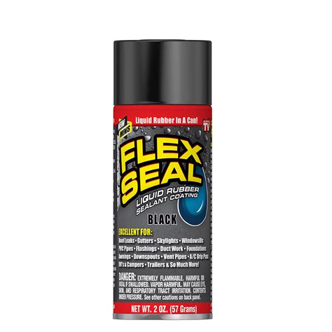 Flex Seal Fsblkmini Rubberized Spray Coating Black 2 Oz