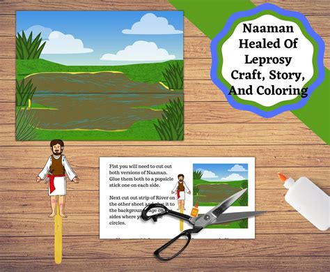 Naaman Healed of Leprosy, Printable Craft, Story, and Coloring Page. Kids Church Bible Lesson - Etsy