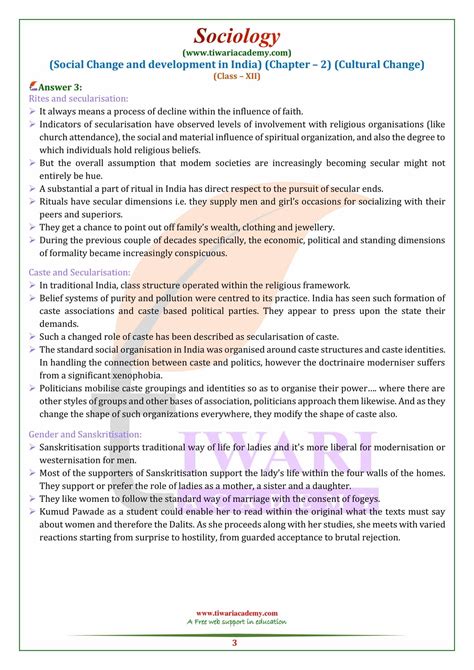 Ncert Solutions For Class Sociology Chapter Cultural Change