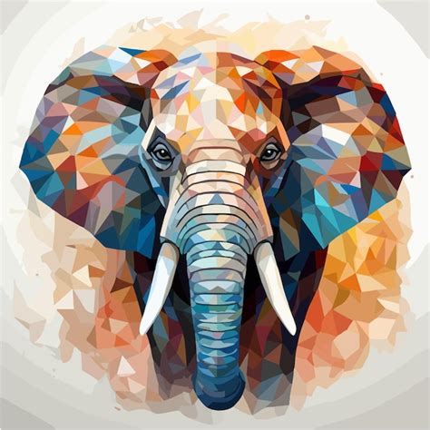 Vector abstracto cabeza de animal ilustración de elefante ilustración