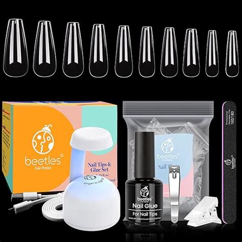 Amazon Beetles Acrylic Nail Tips Nail Glue Lamp Kit In Ml