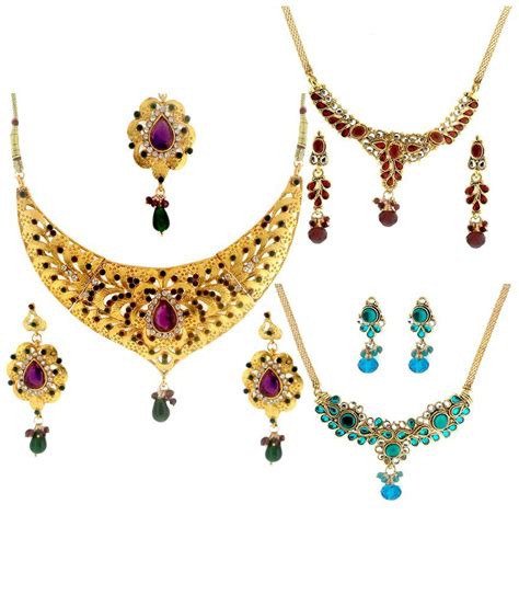 Dg Jewels Multicolour Combo Of Necklace Sets Necklace Set With