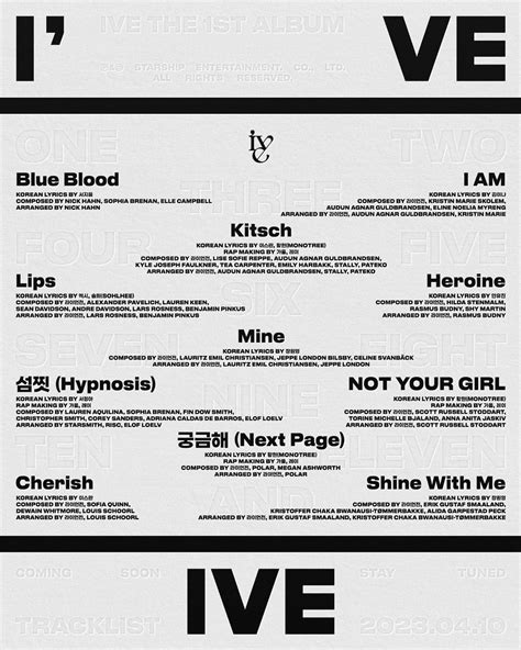 【ive ไอฟ์】 The 1st Album Tracklist Pantip