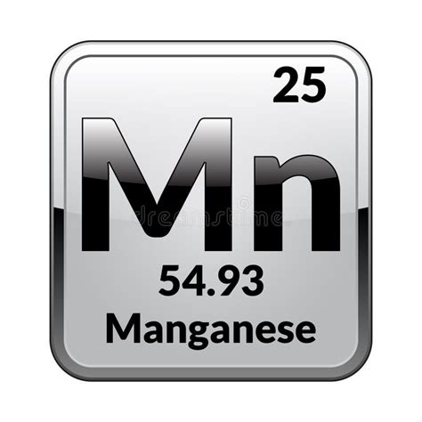 Periodic Table Element Manganese Icon Stock Illustration