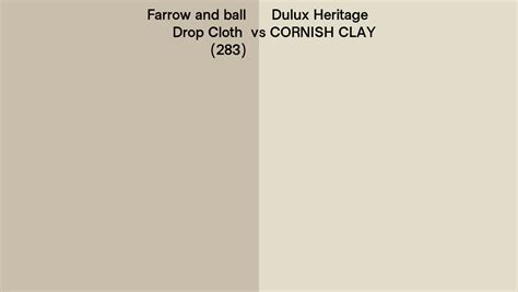 Farrow And Ball Drop Cloth 283 Vs Dulux Heritage Cornish Clay Side By