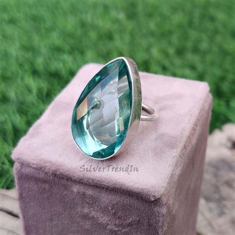 Aquamarine Ring Aquamarine Promise Ring Engagement Ring Etsy