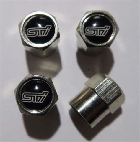 Subaru Sti Black Tire Valve Caps Plus Free Extra Cap Tire Valve