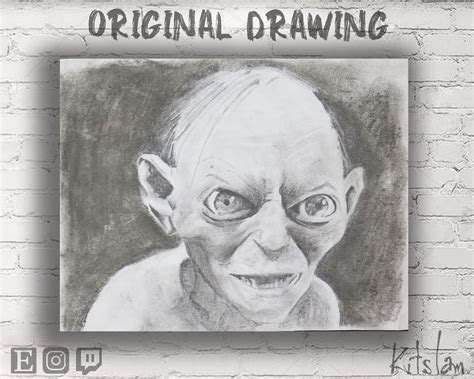 Gollum Art Gollum Original Drawing | Etsy