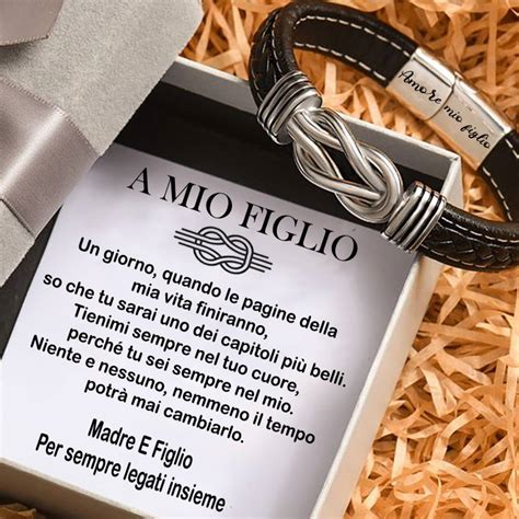 A Mio Figlio Per Sempre Legati Insieme Bracciale In Pelle Ferrucia