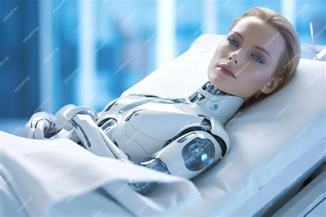 Premium Ai Image Female Cyborg Lying On The Hospital Bed