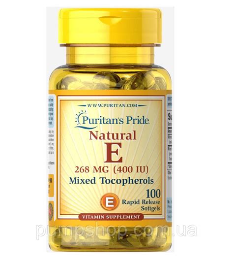 Витамин Е-400 смесь токоферолов Puritan's Pride Vitamin E-400 iu Mixed ...
