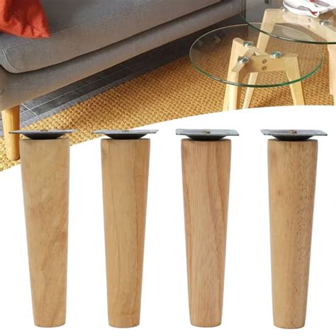 LOT DE 4 pieds en bois massif meubles élégants remplacement des jambes