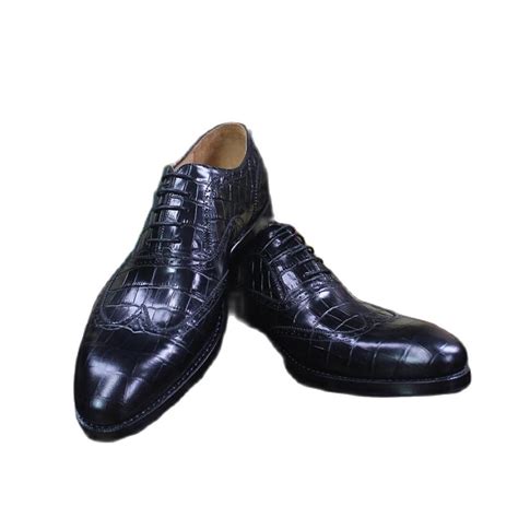 Sipriks Luxo Impresso Pele De Crocodilo Vestido Oxfords Chefe Dos