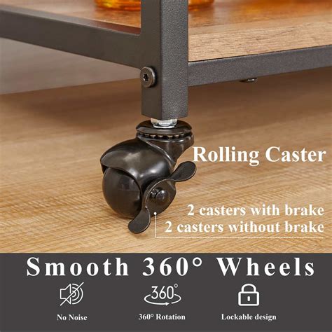 Snapklik FATORRI Bar Cart For The Home Industrial Rolling Wine