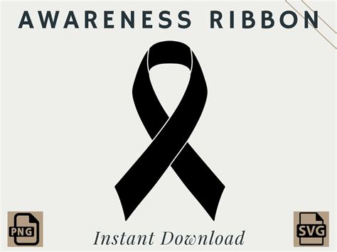 Awareness Ribbon Cancer Ribbon Png Svg Digital Download Printable Etsy