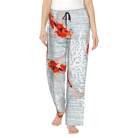 Disketp Koi Fish Corals Spring Summer Print Women S Comfy Pajama Pants