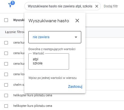 Filtry Google Ads Praktyczne Przyk Ady Specjalista Google Ads