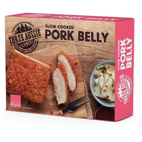 Three Aussie Farmers Slow Cooked Pork Belly 550g 1kg Woolworths