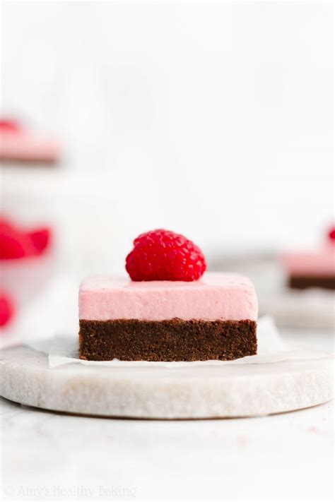 Healthy Fudgy Dark Chocolate Brownies With Raspberry Frosting Amys