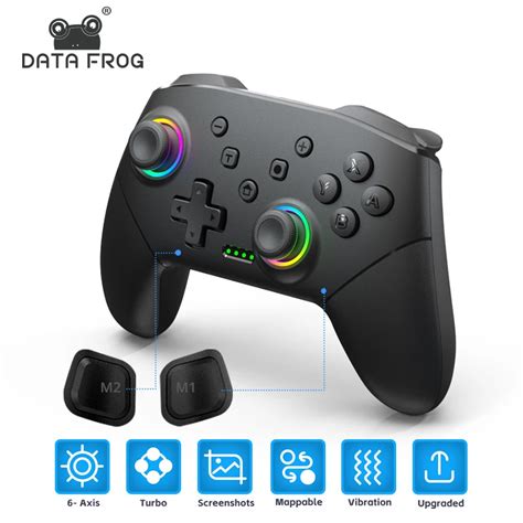 DATA FROG Controlador Pro Switch Sem Fio Joystick Program Vel OLED Para