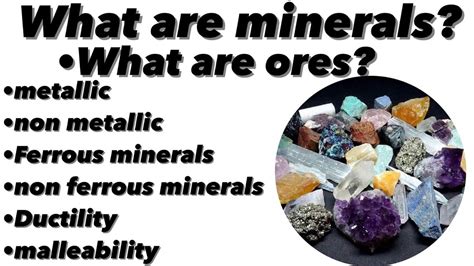 What Are Minerals What Are Ores Metallic And Non Metallic Minerals Ferrous Minerals