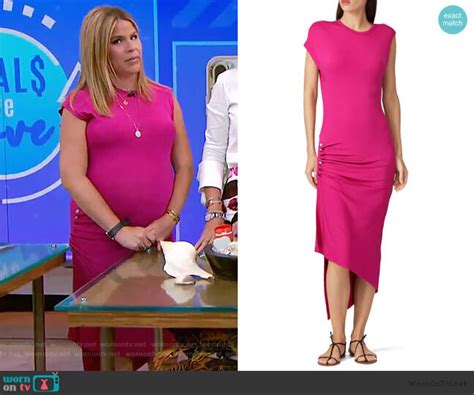 Wornontv Jennas Pink Ruched Dress On Today Jenna Bush Hager