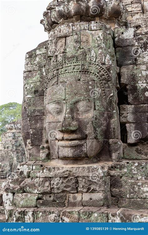 Face Towers In Bayon Temple Angkor Thom Stock Photo Cartoondealer