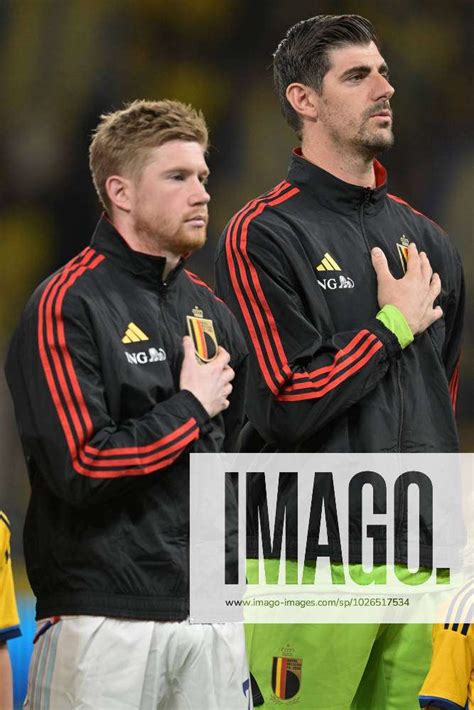 Stockholm Sweden March Kevin De Bruyne And Thibaut Courtois Of