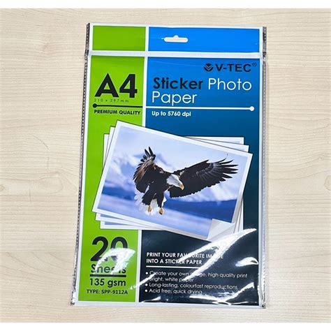 Jual STICKER Photo Paper 135 Gr A4 Kertas Foto Stiker Glossy Shopee