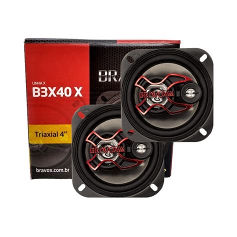 PAR ALTO FALANTE TRIAXIAL BRAVOX 4 B3X40X 80W RMS Kit Som