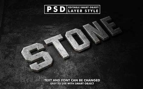 Effet De Texte R Aliste En Pierre D Psd Premium Psd Premium