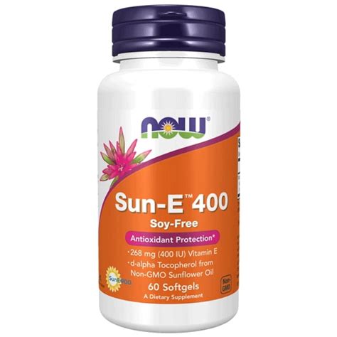 NOW Foods Sun E 400 60 cápsulas blandas Protección antioxidante