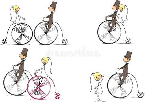 Set Cartoon Bride And Groom Vector Stock Vector Illustration Of Marry