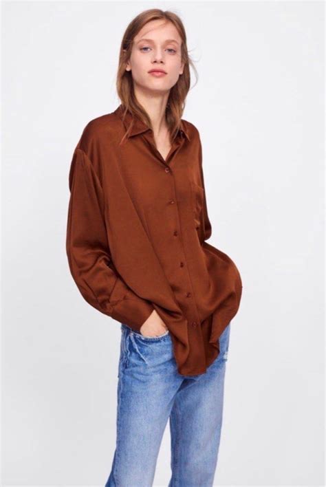 Original Zara Satin Effects Top Women S Fashion Tops Longsleeves On