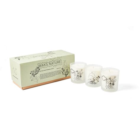 Nature / Set of 3 Scented Candles - Waks Candles