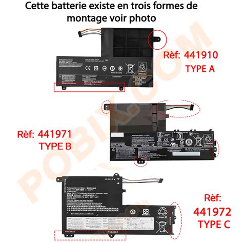 Pobix Batterie Interne LENOVO 7 4V 4100mAh 30Wh L14M2P21 TYPE C