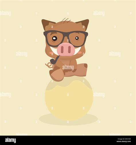 Cute Cartoon Wild Boar. Funny Vector Animal Stock Vector Image & Art ...