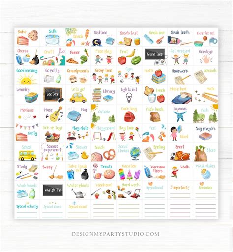 Visual Schedule Kids Daily Routine Chart 80 Cards Chores Etsy Uk