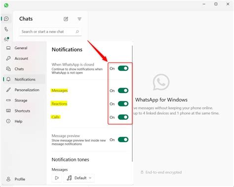 Cómo activar o desactivar las notificaciones en WhatsApp en Windows 11