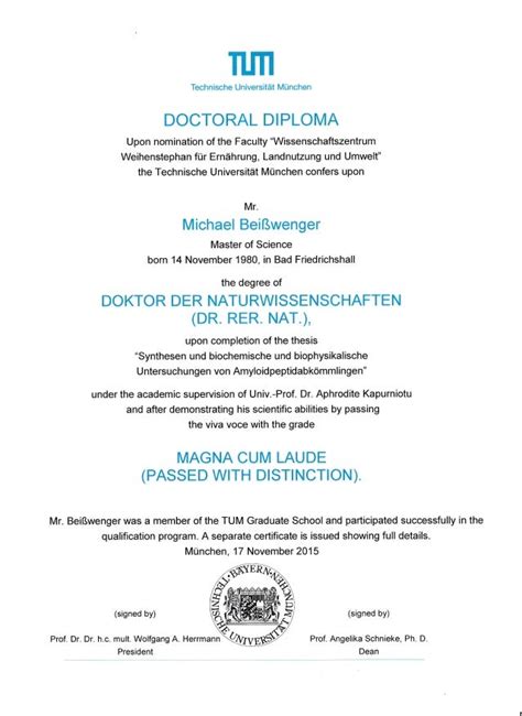 Doctoral Diploma