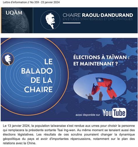 Lettre Dinformation No 359 23 Janvier 2024 Chaire Raoul Dandurand