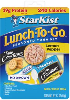 New Lunch To Go Tuna Creations Lemon Pepper Mix Your Own Tuna Salad